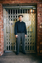 Load image into Gallery viewer, 1950's Rayon Black Atomic Gab Reversible Rickey Jacket