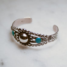 Load image into Gallery viewer, Fred Harvey Era “Navajo” Handmade round silver Bungle