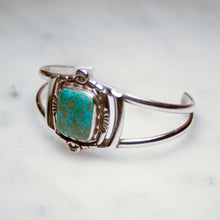 Load image into Gallery viewer, Fred Harvey Era “Navajo” Handmade Huge Square Turquoise Bungle