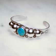 Load image into Gallery viewer, Fred Harvey Era “Navajo” Handmade Turquoise Bungle