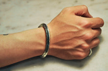 Load image into Gallery viewer, Fred Harvey Era “Navajo” Handmade Heavy Triangle Shape Bungle