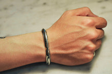 Load image into Gallery viewer, Fred Harvey Era “Navajo” Handmade Heavy Triangle Shape Bungle