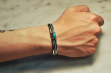 Load image into Gallery viewer, Fred Harvey Era “Navajo” Handmade Turquoise Twisted Bungle