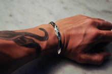 Load image into Gallery viewer, Fred Harvey Style “Navajo” Handmade Triangle Stamped Bungle by Tahe