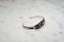 Load image into Gallery viewer, Fred Harvey Era “Navajo” Handmade Triple Turquoise Bangle