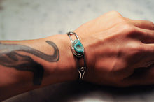 Load image into Gallery viewer, Fred Harvey Era “Navajo” Handmade Turquoise Bangle