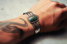 Load image into Gallery viewer, Fred Harvey Era “Navajo” Handmade Turquoise Bangle