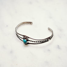 Load image into Gallery viewer, Fred Harvey Era “Navajo” Handmade Twisted Wire Turquoise Bangle