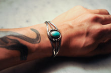 Load image into Gallery viewer, Fred Harvey Era “Navajo” Handmade Twisted Wire Turquoise Bangle