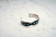 Load image into Gallery viewer, Fred Harvey Era “Navajo” Handmade Rhombus Turquoise Studs Bangle