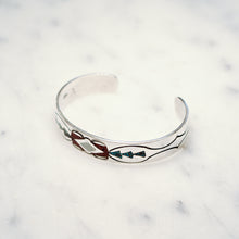 Load image into Gallery viewer, “Navajo” Handmade Turquoise & Coral Inlay Bangle