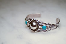 Load image into Gallery viewer, Fred Harvey Era “Navajo” Handmade round silver Bungle