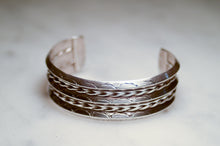 Load image into Gallery viewer, Fred Harvey Era “Navajo” Handmade Triple Triangle Bungle