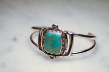 Load image into Gallery viewer, Fred Harvey Era “Navajo” Handmade Huge Square Turquoise Bungle