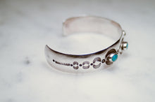 Load image into Gallery viewer, Fred Harvey Era “Navajo” Handmade Triple Turquoises Bungle