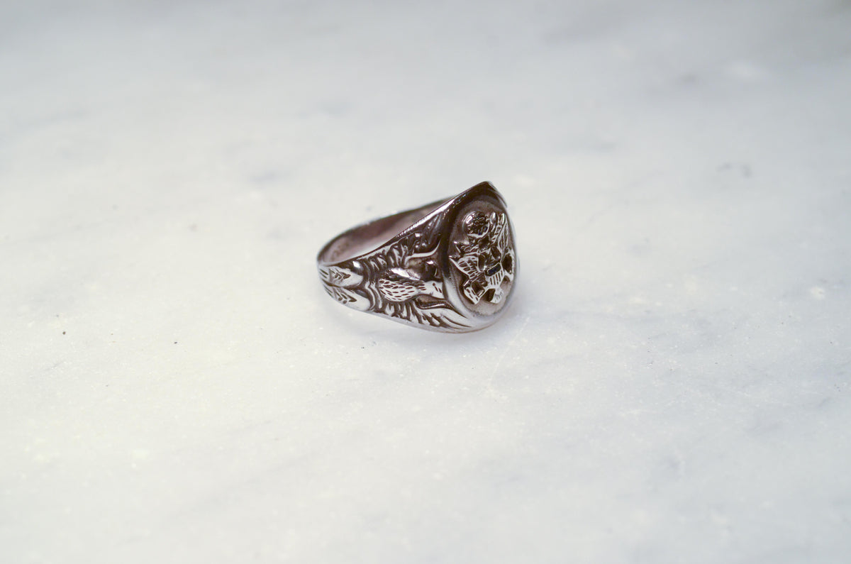 40s50s UK Vintage Silver Signet Ring　21号 40s50s UK Vintage Silver Signet Ring 21号