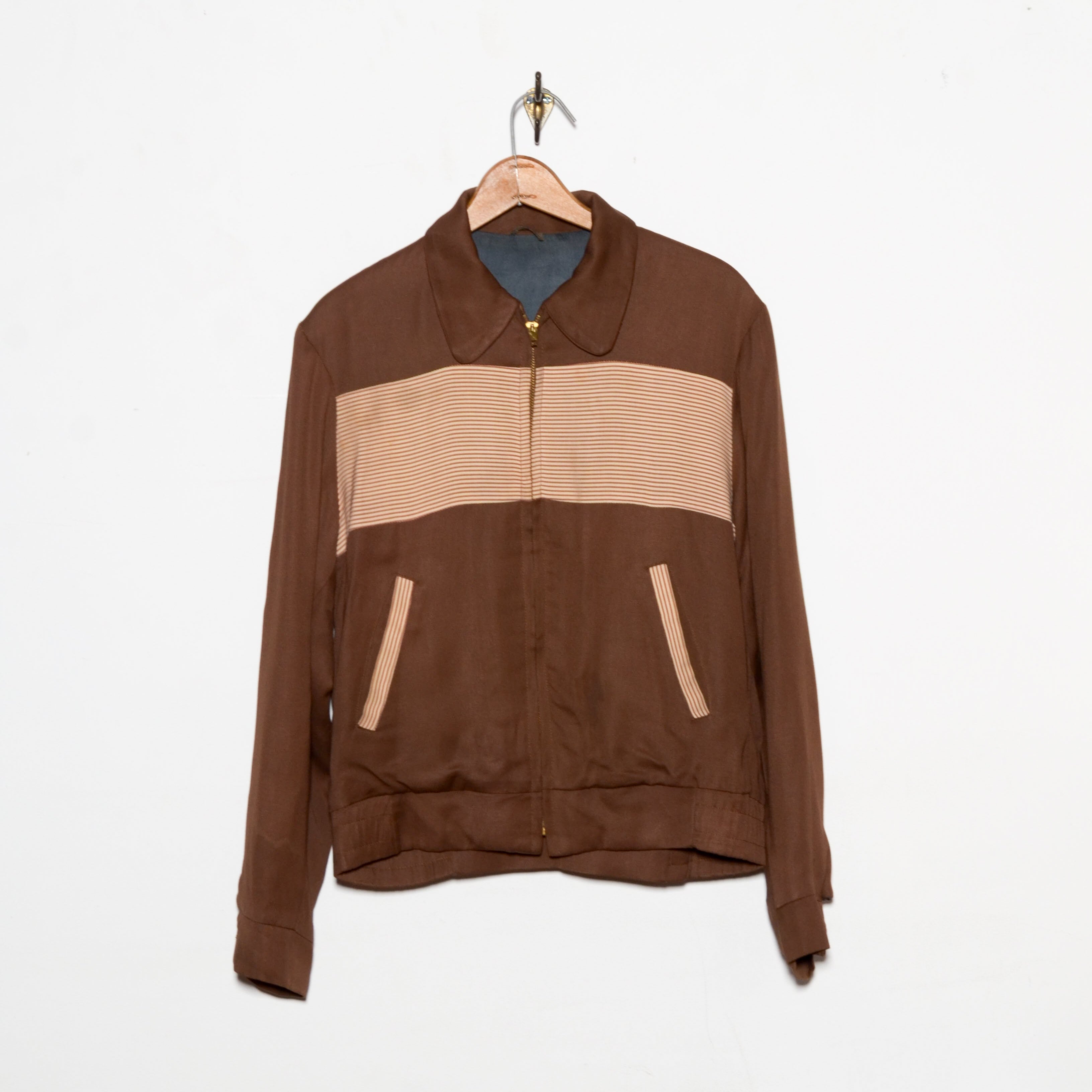 1950〜1960's Rayon Gabardine Jacket Vintage 1950s Ricky Gabardine Jacket Rockabilly Houndstooth RARE