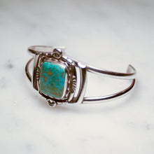 Load image into Gallery viewer, Fred Harvey Era “Navajo” Handmade Huge Square Turquoise Bungle
