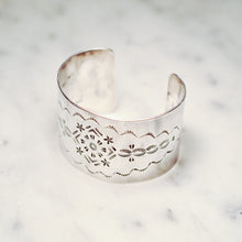 Load image into Gallery viewer, Fred Harvey Era “Navajo” Handmade Wide Stamp Bangle
