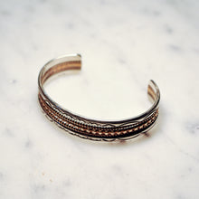 Load image into Gallery viewer, Fred Harvey Style “Navajo” Handmade Twisted Wire Stamp Bangle
