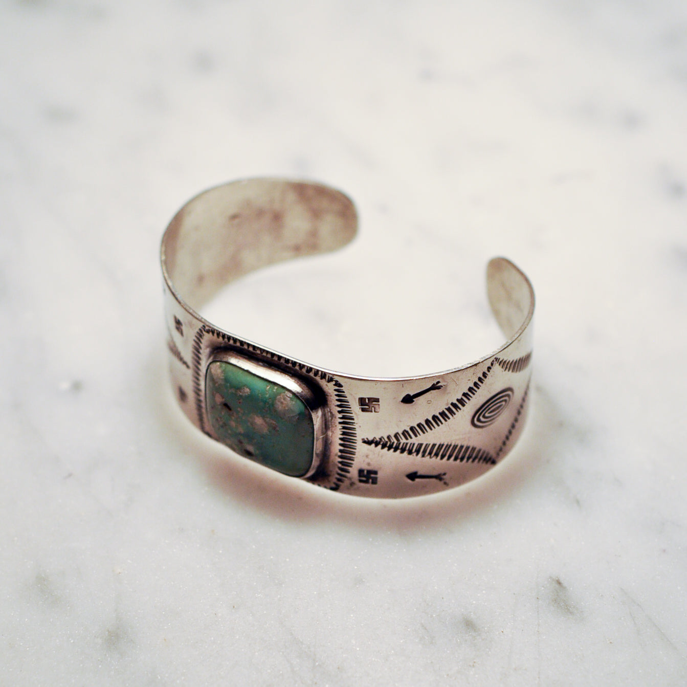 Fred Harvey Era Turquoise Copper Sterling Cuff Bracelet Navajo 