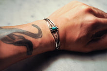 Load image into Gallery viewer, Fred Harvey Era “Navajo” Handmade Twisted Wire Turquoise Bangle
