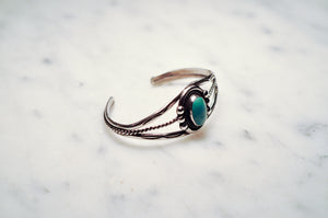 Fred Harvey Era “Navajo” Handmade Twisted Wire Turquoise Bangle